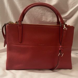 Coach pink pebbled leather Borough bag